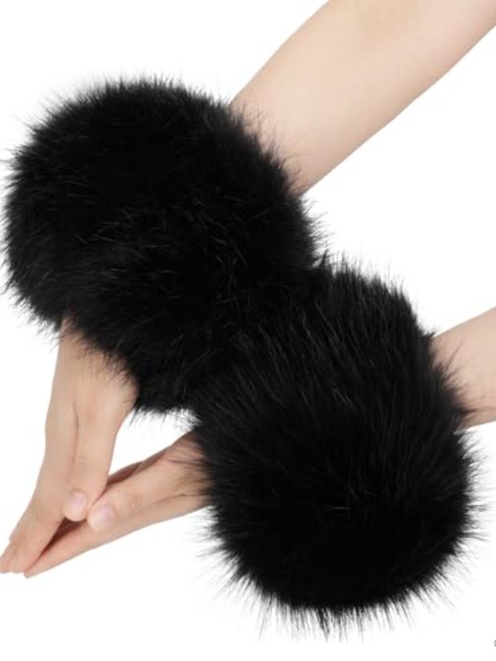 Faux Fur Wrist Cuffs Fuzzy Wrist Warmers One Size